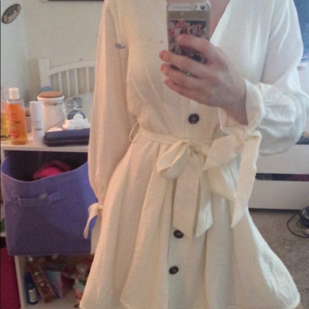 Ivory button up dress